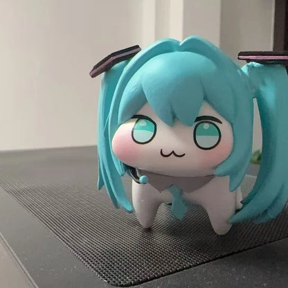 Doro Hatsune Miku Action Figures  Q Version PVC Anime Model Figures Kawaii Cartoon Cute Desktop Decoration Toy Doll Gift