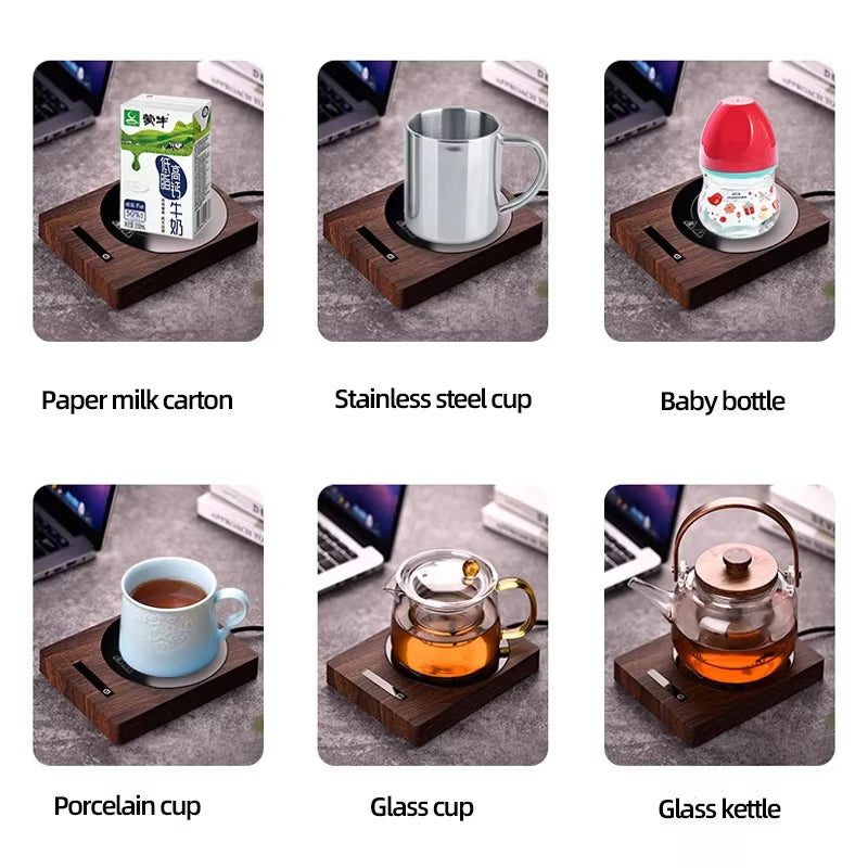 Heated Cup Mat Warmer Hot Tea Makers 5 Gear Temperature Cup 100°C Automatic Warmer Coaster Heaters Coffee Milk Tea Heating Pad