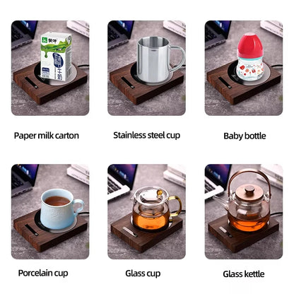 Heated Cup Mat Warmer Hot Tea Makers 5 Gear Temperature Cup 100°C Automatic Warmer Coaster Heaters Coffee Milk Tea Heating Pad