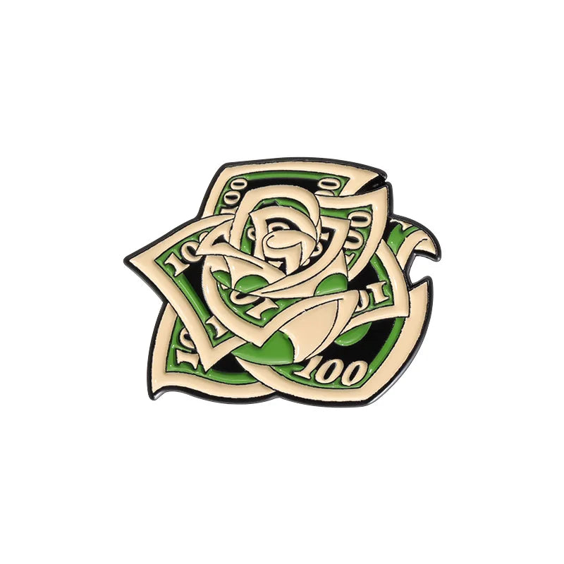 Creative US Dollar Money Enamel Pins Collection Cartoon Banknote Get Rich Brooch Backpack Lapel Metal Badge Fun Jewelry for Gift