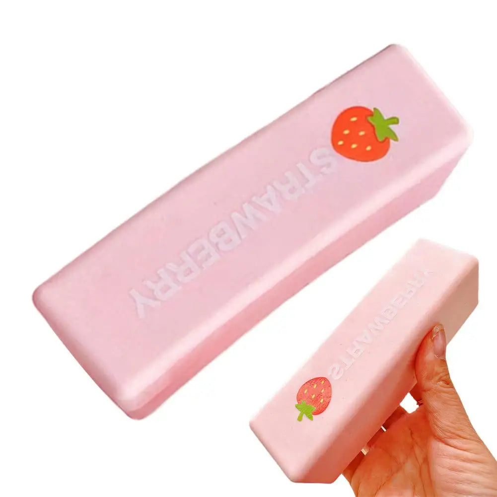 Strawberry Milk Bread Stick Squishies Slow Rising PU Foam Squeeze Stress Toy Moist Scented Bread Doll Soft Venting Toy For Party