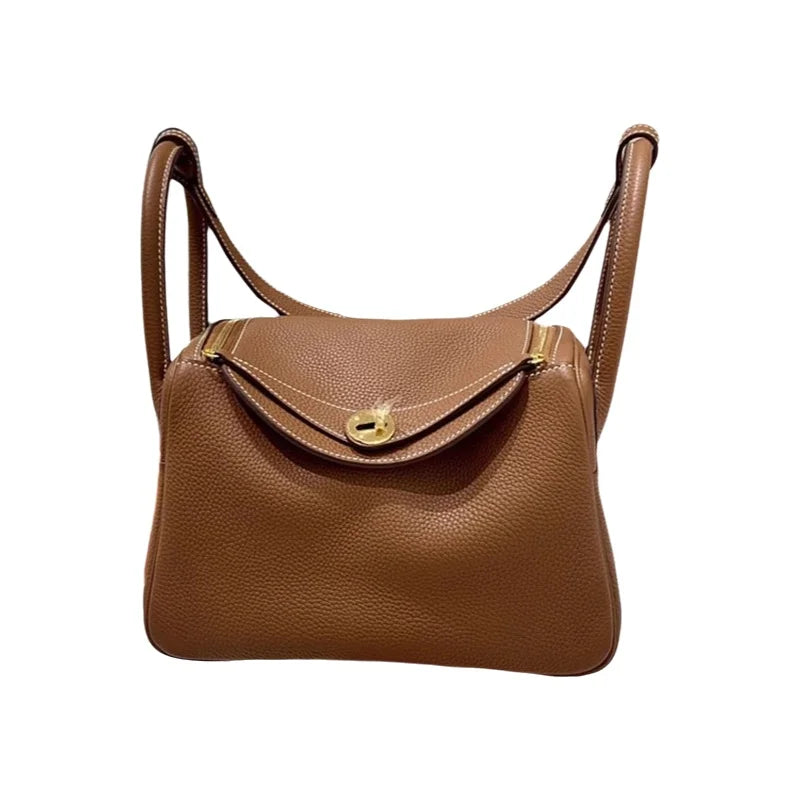 Women's Handbag 2025 New Style Top Layer Cowhide Leather Lundy Mini Doctor Bag Genuine Leather Handbag Single Shoulder Crossb...