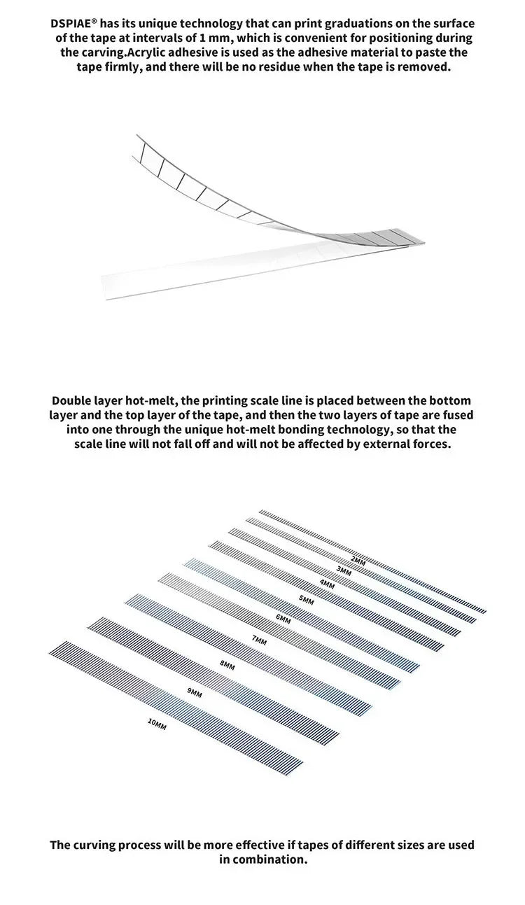 DSPIAE CG Series Carving Guide Tape for Gundam Model Building Tools Carving Hard Edge Tape Model Plastic DIY Hobby Craft Tools
