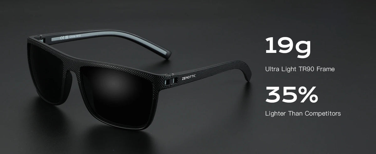 ZENOTTIC Retro Polarized Sunglasses for Men Lightweight TR90 Frame UV400 Protection Square Sun Glasses Night Vision Goggles