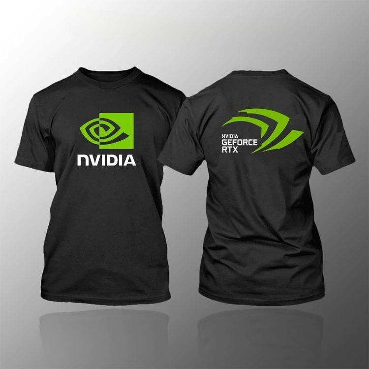NVIDIA Short-sleeved Shirt NVIDIA RTX Intel Summer Men's Clothing for Gaming Geek Round-neck 2026 New T-shirt