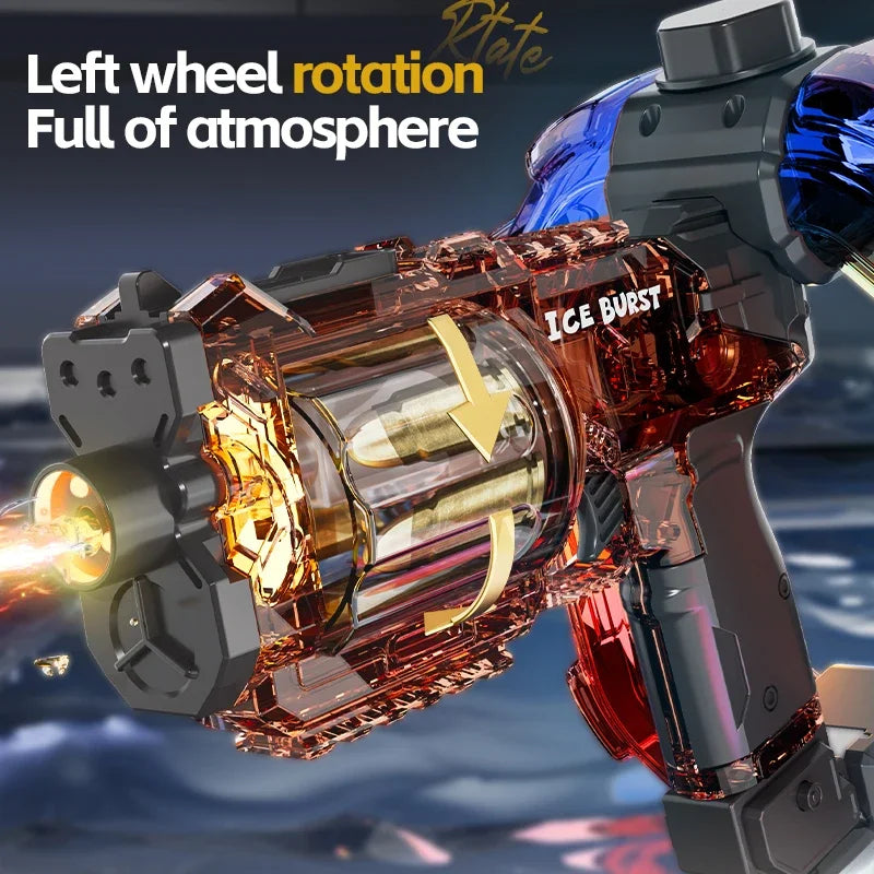LED Lights Simulated Firing Electric Water Gun Children Large Capacity Automatic Water Blaster Toys for Kids Summer Outdoor Game