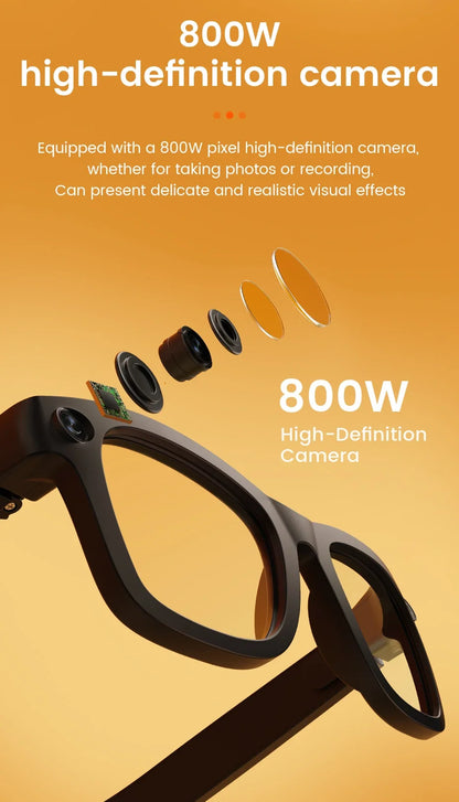 2026 New Smart Glasses 800W HD Camera AI All Things Recognition Recording and Video Calling Real-time Translation Smart Glasses