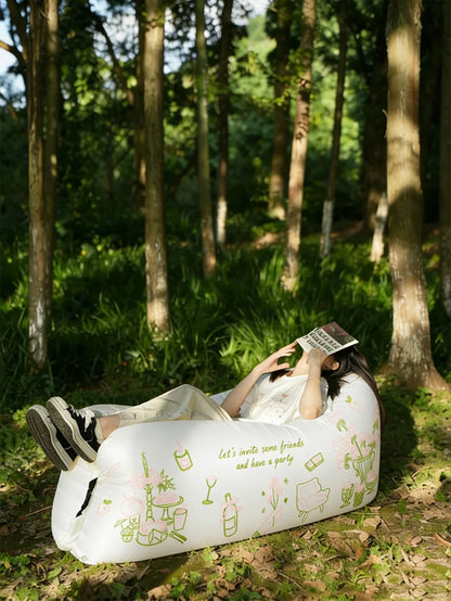 Waterproof Inflatable Sofa, Lazy Lounger Air Mattress, Portable Seat for Camping & Music Festival