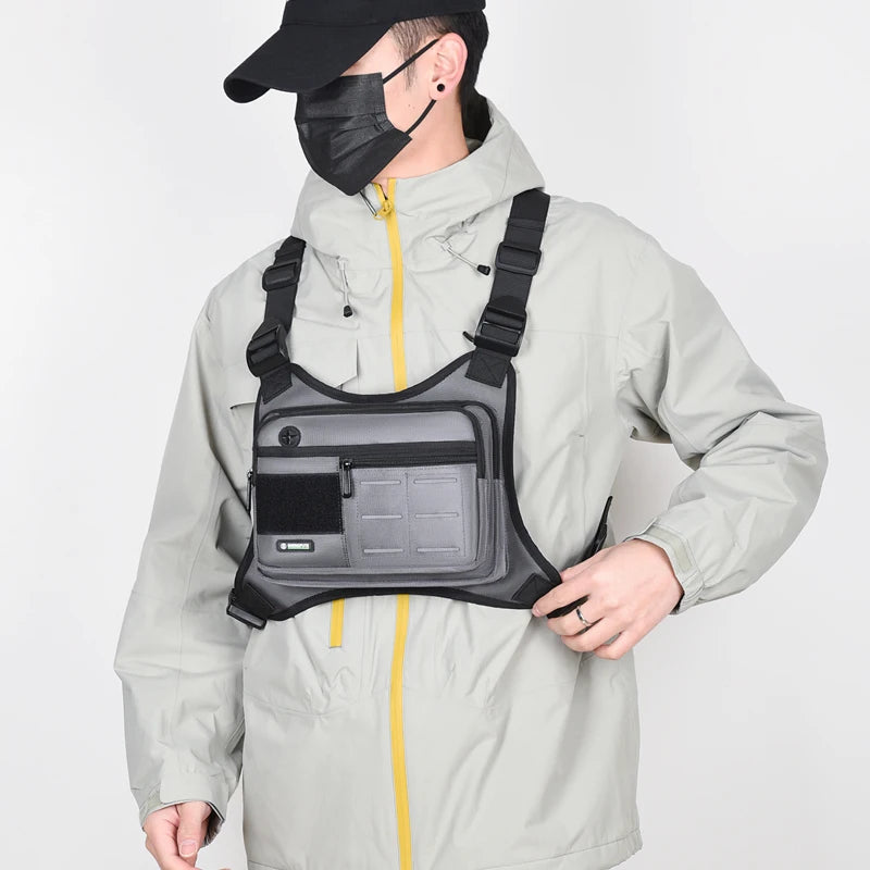 Tactical Chest Rig Bag Men Waterproof Crossbody Harness Vest Molle Pouch Outdoor Hiking Cycling Running EDC Gear Storage Pack