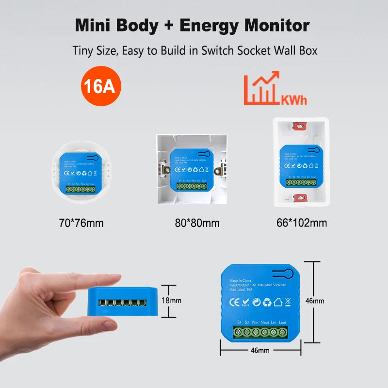 Smart Life ZigBee Switch Module Supports 2 Way Light Control Timing 16A KWh Energy Monitor Works with Tuya Google Home Alexa