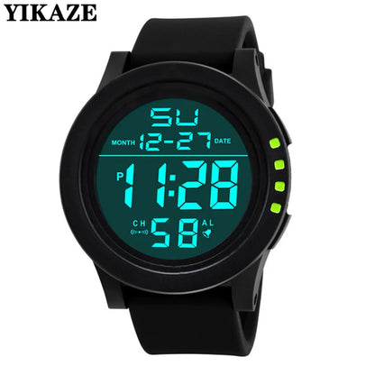 Men Sport Watch Multifunction Military Sports Watch Waterproof Luminous LED Digital Kids Watch Big Dial Student Electronic Watch