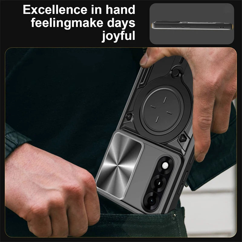 Armor Protection Slide Lens Phone Cover For OnePlus Nord 5 5G Case Car Magnetic Holder Ring Stand for One Plus 1+ Nord5 5G Funda