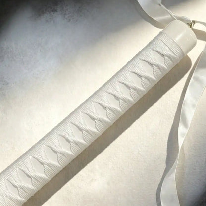 40inch 101cm Katana Sword Bleach Ichigo Zangetsu White Bankai Blade Wood Bamboo Japanese Samurai Anime Cosplay Prop Stand Belt Ribbon Set Real Size Otaku Collectible Gift Toy Display Bushido Ninja Knife Schwert Sabre