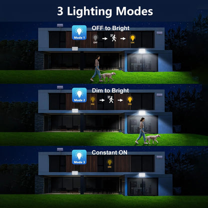 Solar Lights Outdoor 366/400/318 LED Motion Sensor Security Lights IP65 Waterproof Solar Powered Flood Lights for Garden Yard