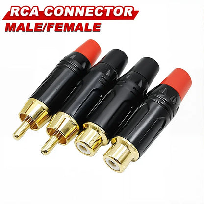 2/4/8Pcs Gold RCA Plug Male Plug Female Jack RCA Socket Connector for Audio Speaker Coaxial Cable Adapter