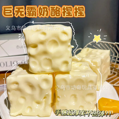Hot Peiqi Giant Cheese Squishy Non Rebound Moldable Handmade Filled Stress Relief Sensory Fidget Toy For Adults