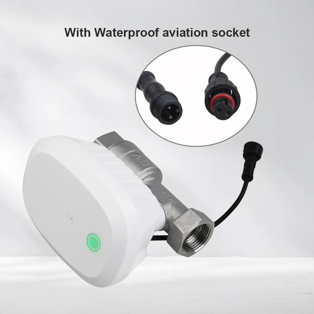 Zigbee Or WiFi Tuya Smart Water Valve Water Meter Water Flow Rate Consumption Temperature Display Smart Life Control Irrigation