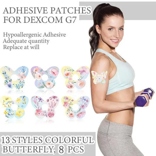 Blood Glucose Meter Sensor Fixing Patch Sweatproof Adhesive Strips 5pcs Set For Diabetic Monitoring Fitness Running Outdoor Use