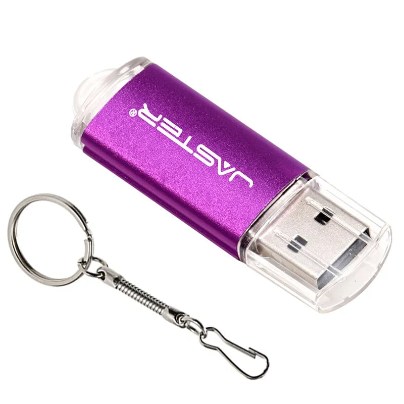 JASTER Free Key Chain USB Flash Drive 128GB Black Pen Drive 64GB Blue Memory Stick 32GB Creative Gift Pendrive 16GB Red U Disk