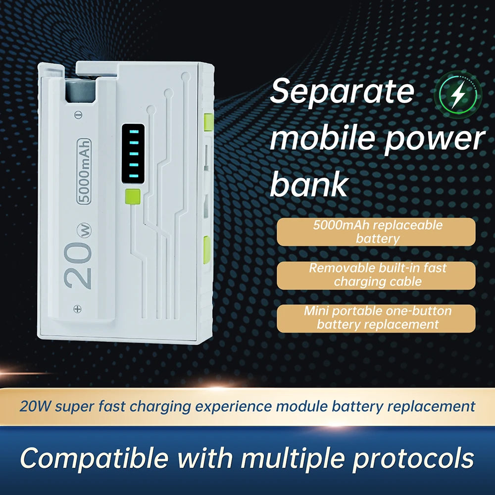 Power Bank Case 1 *21700 Battery Box DIY Kit USB Type-C 20W Fast Charging Power Bank Box Dual Mode Suppors Small Current