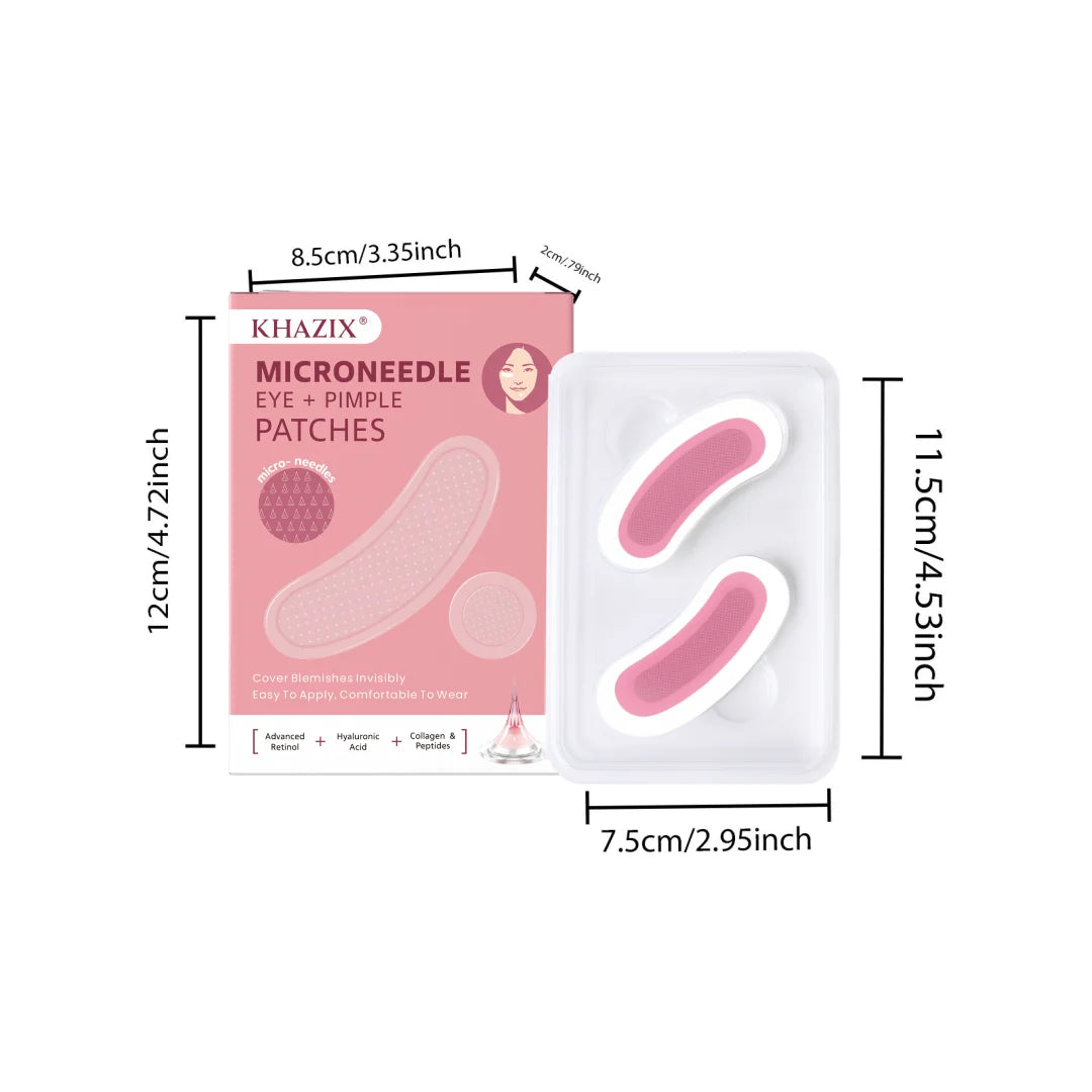 Retinol Microneedle Eye Patches with Hyaluronic Acid & Firming Peptides,for Forehead, Eye Area, Crow's Feet & Smile Lines,1Pair.