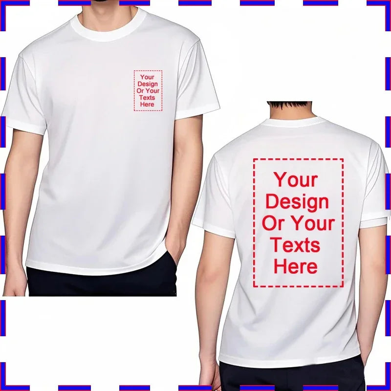 Custom Unisex Tshirt Add Your Own Message Cotton O Neck Top Tees Bigger Size Gift Custom Unisex Personalized Tshirts  4XL 5XL