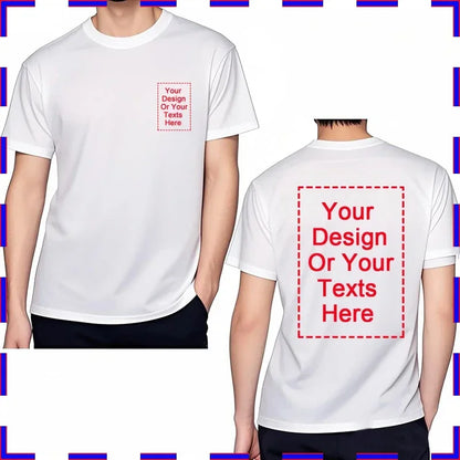 Custom Unisex Tshirt Add Your Own Message Cotton O Neck Top Tees Bigger Size Gift Custom Unisex Personalized Tshirts  4XL 5XL