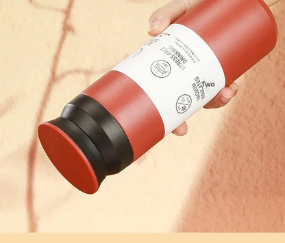 Portable Japanese Style 304 Stainless Steel Insulated Coffee Cup Spray Painted Element Cup Student Gift Car Use Thermos Mug