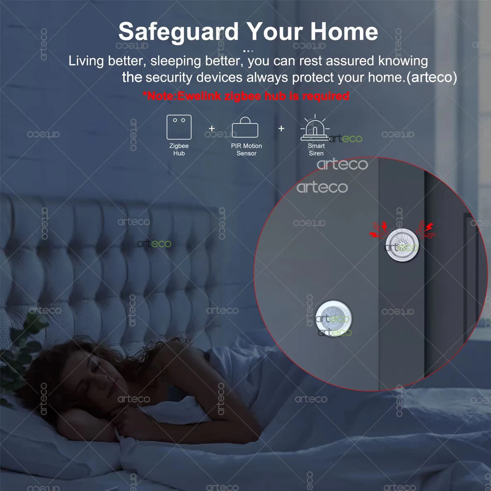 Ewelink Zigbee PIR Motion Sensor Human Body Movement Wireless Infrared Detector Smart Home Security Works With Alexa Google Home