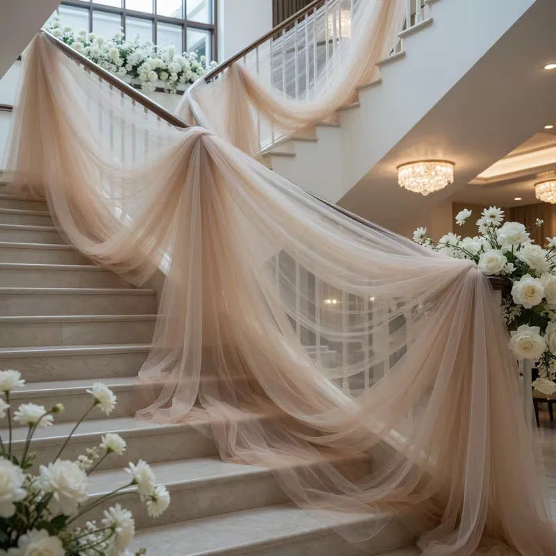 Tulle Fabric for Wedding Christmas Decorations DIY White Tutu Baby Shower Table Skirt Ceiling Decor Birthday Party Craft Supplie