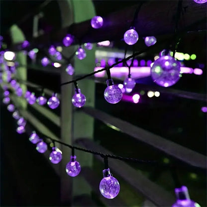 5/6.5/12M Solar Bubble Ball String Light Outdoor Lighting Waterproof 8 Functions Halloween Christmas Holiday Decorative Lamp