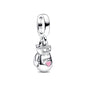 2025 Hot selling 925 Silver Pink Bird Moon Pendant Suitable for European Bracelets DIY Accessories Women's Charm Jewelry Gifts