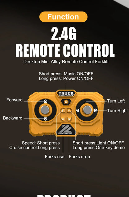 2026New Full-Scale Mini Excavator Tipper Truck 1:64 Remote Control Engineering Vehicle Mini Forklift Birthday Gift Toy RC Trucks