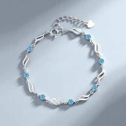 2pcs/set 925 Sterling Silver Heart Bracelet Necklace Jewelry Set for Women Korean Adjustable Charm Bracelet Luxury Party Jewelry