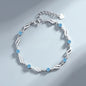 2pcs/set 925 Sterling Silver Heart Bracelet Necklace Jewelry Set for Women Korean Adjustable Charm Bracelet Luxury Party Jewelry
