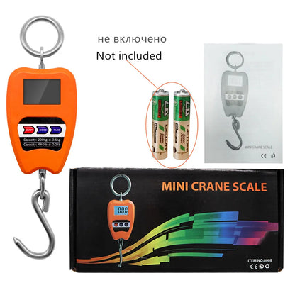 200kg/50kg Hanging Scale Digital Backlight Electronic Scales Fishing Weights Pocket Scale Luggage Crane Scale