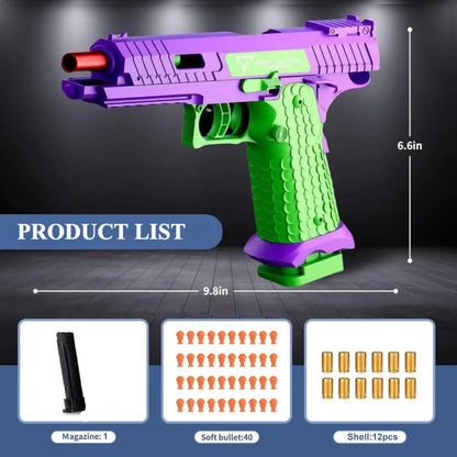 SIG17 Shell Throwing Toy Gun Continuous Firing Blowback Soft Bullet Pistol Model Empty Hanging Weapon Children's Toy Boys Gift
