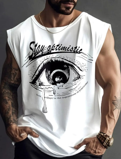 Sports Vest Mens Loose Summer Trendy Fitness Sleeveless Bottom Shirt Retro Oversized Round Neck Short Sleeve T Shirt 2Xs-6Xl