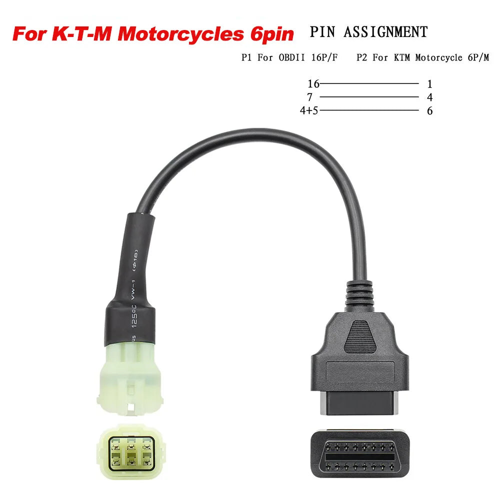 ELM327 V1.5 for Yamaha for Honda EFI Motorcycle Diagnostic Tool 3+4pin & 6pin to 16PIN OBD2 Cable Scanner Fault DiagnosisTool