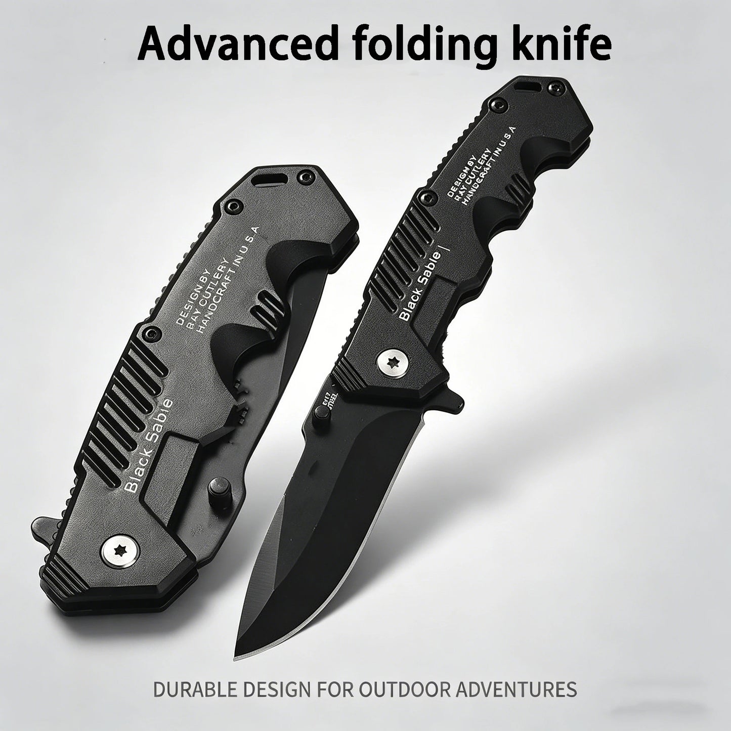 Stainless steel multi-functional folding knife, outdoor camping, wild exploration, survival, portable household fruit knife
