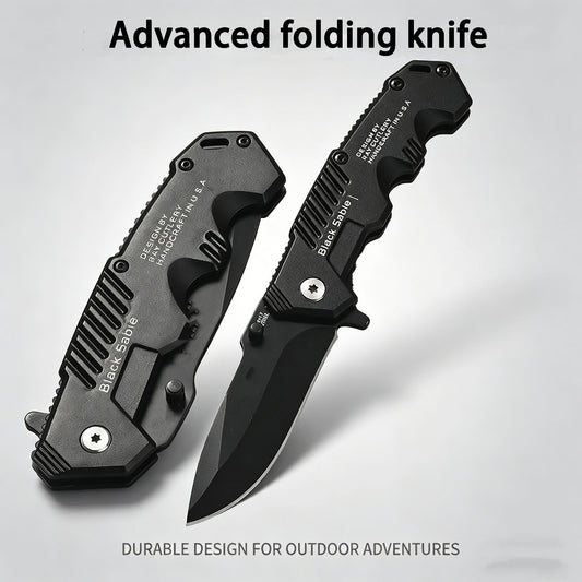 Stainless steel multi-functional folding knife, outdoor camping, wild exploration, survival, portable household fruit knife