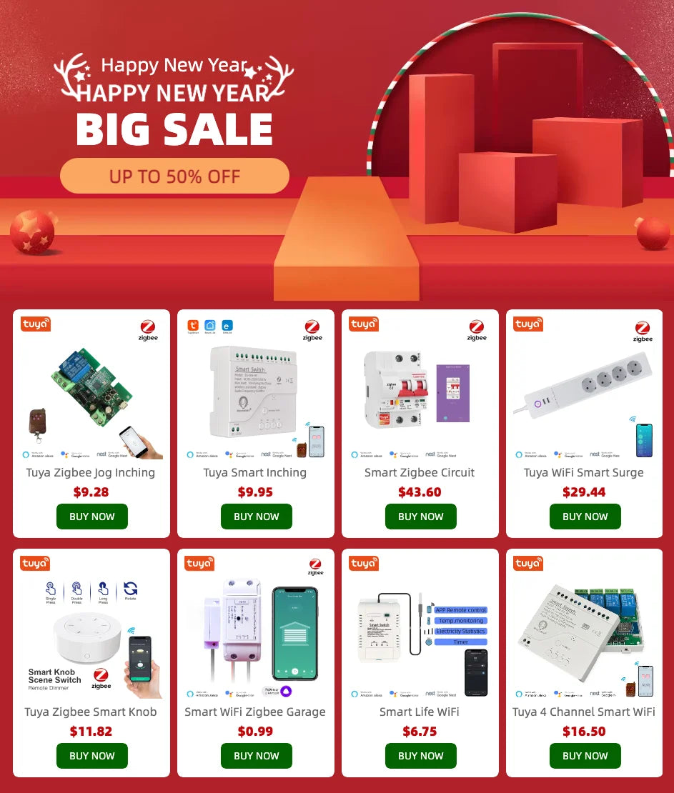 Tuya Smart Inching Zigbee 220V Switch 4 Channel With Ding Rail Housing ,Works with Alexa, Smart Life ,eWelink APP Remote Control