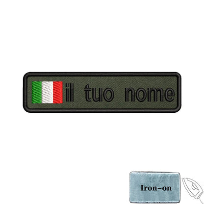 1PC 10cmX2.5cm Custom Name Flag Patch Badge Iron On Hook Loop Army green Netherlands Germany Russia France Belgium Italy Spain