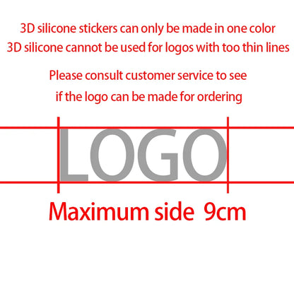 10PCS Customized Brand 3D Silicone One Color HTV Heat Transfer Printing Raised Personalized Logo Clothing Label T-Shirt Sticker