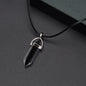 2Pcs/Set Luminous Hexagonal Column Heart Pendant Couple Magnetic Necklace Natural Stone Geometric Pendant Necklace Jewelry Gifts