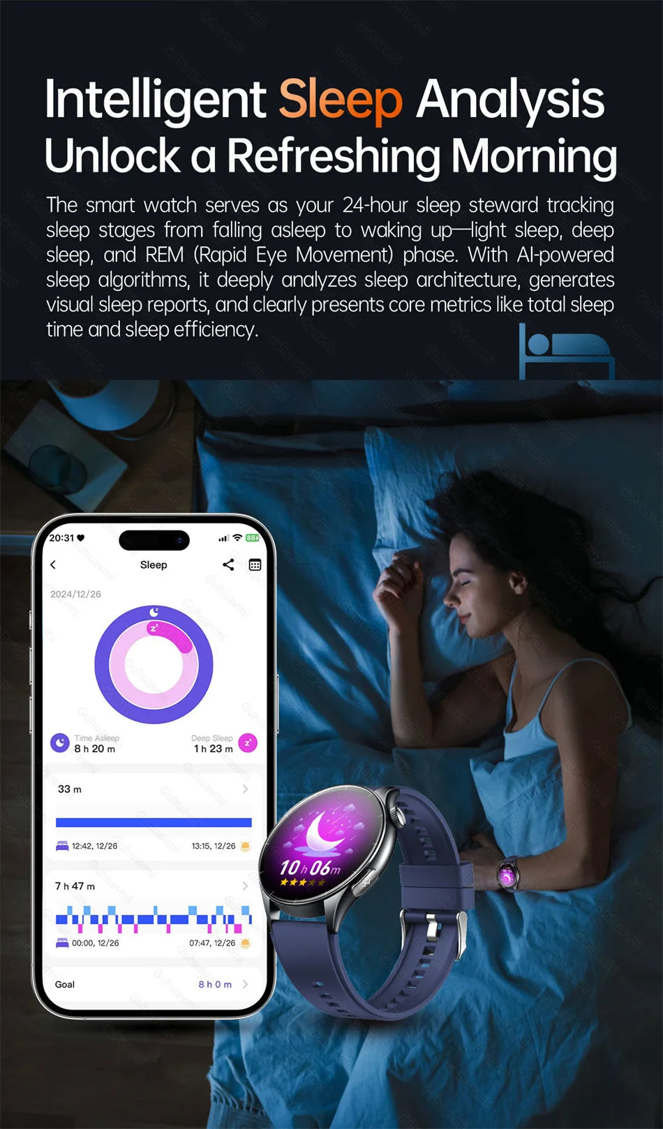 2026New Smart Watch For Men Micro-examination Health Blood pressure Uric Acid ECG+PPG Fitness Tracker Clock Smartwatch Women Men