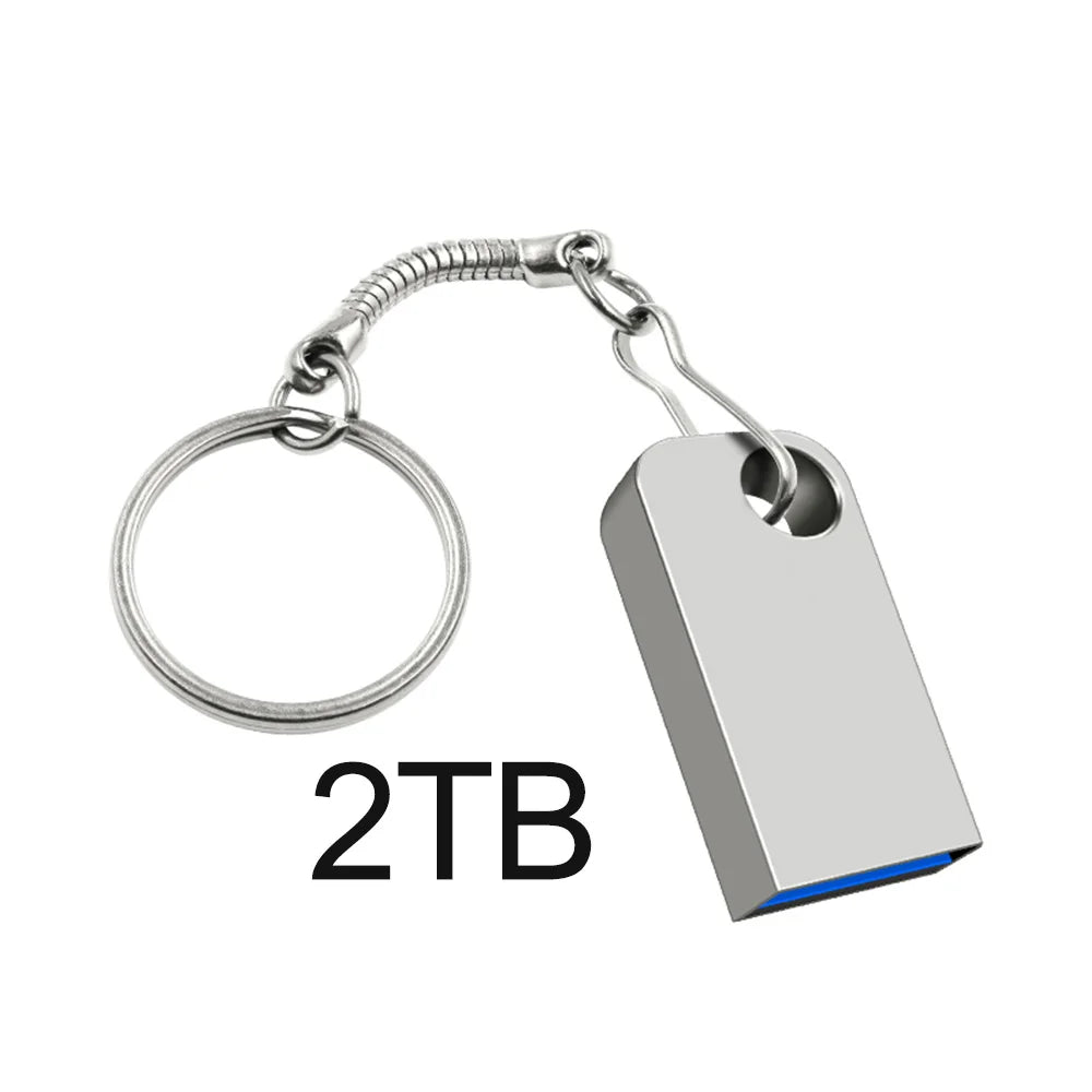 Mini USB 3.0 Pendrive 1TB 512GB 128GB Silvery External Storage Metal Memory Flash Drive USB Storage Key Pen Drive For Computer