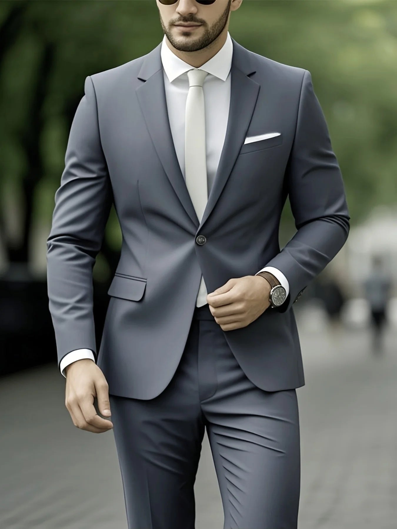 Men's Suit 2pcs Set, Elegant Formal Jacket And Pants, Great Wear for Wedding, Party And Formal Dinner