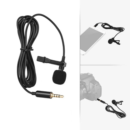 Portable Clip-on Lapel Lavalier Microphone 3.5mm Jack Hands-free Mini Wired Condenser Microphone For Iphone SamsungXiaomi Laptop