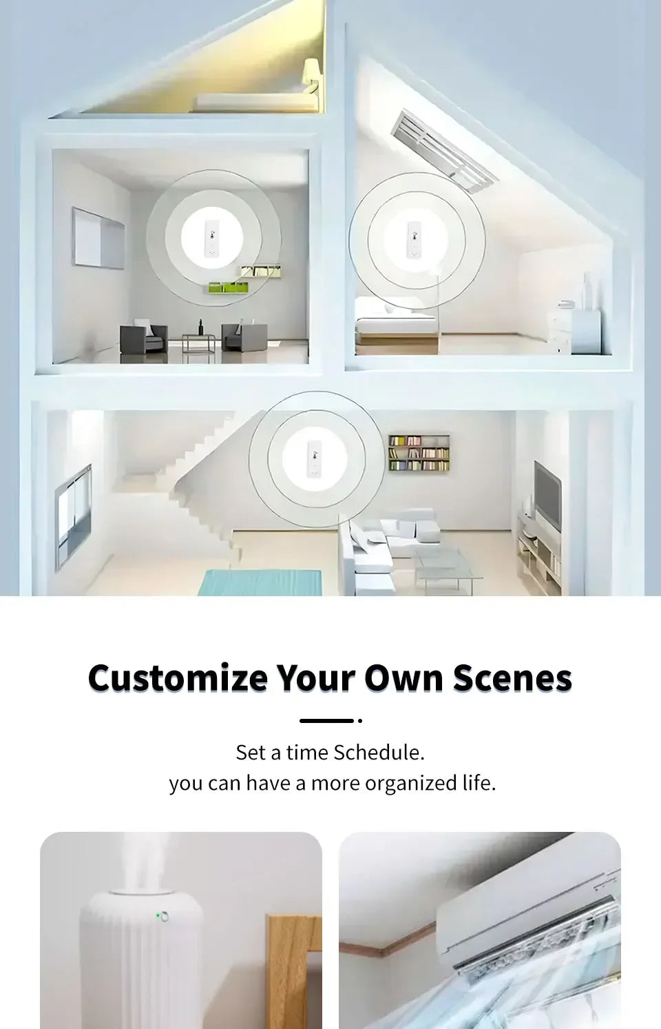 Tuya Zigbee Temperature And Humidity Sensor Indoor Thermometer For Home Work With Alexa Google Home Assistant zigbee gateway